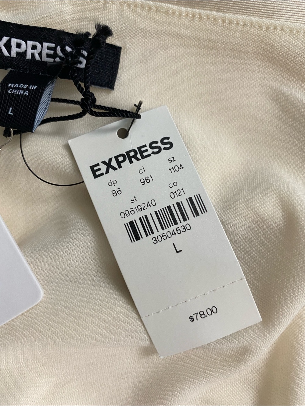 Express Satin Draped Shoulder Top | Swan - Picture 15 of 16